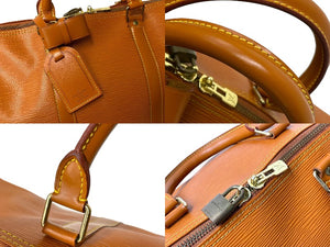 LOUIS VUITTON ルイヴィトン ボストンバッグ キーポル50 エピ M42968 ジパングゴールド ブラウン ゴールド金具 良品 中古 58353
