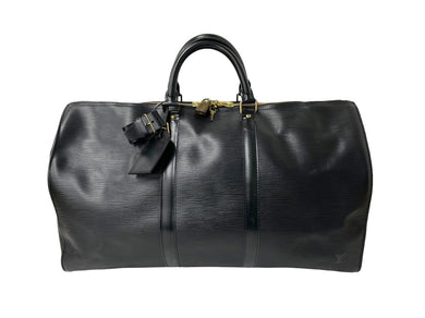 LOUIS VUITTON ルイヴィトン ボストンバッグ キーポル50 M42962 エピレザー ブラック ゴールド金具 美品 中古 58354