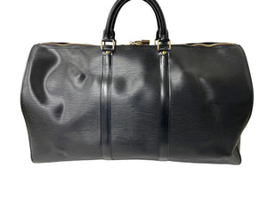 LOUIS VUITTON ルイヴィトン ボストンバッグ キーポル50 M42962 エピレザー ブラック ゴールド金具 美品 中古 58354