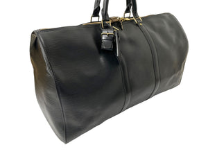 LOUIS VUITTON ルイヴィトン ボストンバッグ キーポル50 M42962 エピレザー ブラック ゴールド金具 美品 中古 58354