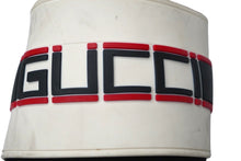画像をギャラリービューアに読み込む, GUCCI グッチ ストライプ ラバー スライド サンダル ブラック ホワイト ロゴを見る 522884 サイズ10 中古 58369 