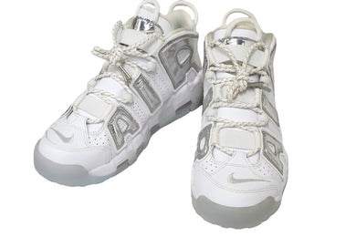 NIKE ナイキ スニーカー シューズ ウィメンズ エア モア アップテンポ 27cm ホワイト シルバー メンズ 美品 中古 58373