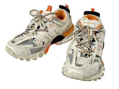 BALENCIAGA バレンシアガ スニーカー Track トラック エンボスロゴ 542023 ホワイト オレンジ サイズ42 良品 中古 58374
