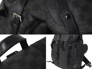 LOUIS VUITTON ルイヴィトン リュック・デイパック クリストファー MM ダミエグラフィット N41379 シルバー金具 美品 中古 58386