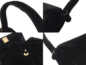 CHANEL シャネル マトラッセハンドバッグ 3番台 ココマーク ベロア ターンロック ブラック ゴールド金具 美品 中古 58390