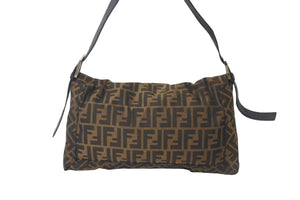 FENDI フェンディ ショルダーバッグ ハンドバッグ マンマバケット ズッカ柄 8BT180 ゴールド金具 美品 中古 58391