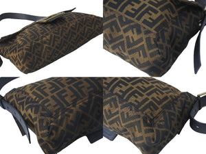 FENDI フェンディ ショルダーバッグ ハンドバッグ マンマバケット ズッカ柄 8BT180 ゴールド金具 美品 中古 58391