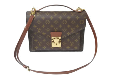LOUIS VUITTON ルイヴィトン ショルダーバッグ ハンドバッグ 2WAY モンソー28 M51185 モノグラム ゴールド金具 美品 中古 58398