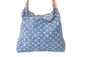 極美品 LOUIS VUITTON ルイヴィトン ショルダーバッグ バギーGM モノグラムデニム M95048 ブルー ゴールド金具 中古 58401