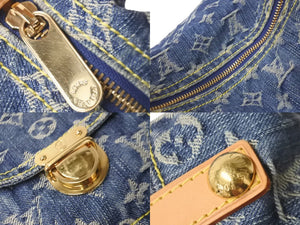 極美品 LOUIS VUITTON ルイヴィトン ショルダーバッグ バギーGM モノグラムデニム M95048 ブルー ゴールド金具 中古 58401