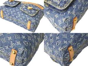 極美品 LOUIS VUITTON ルイヴィトン ショルダーバッグ バギーGM モノグラムデニム M95048 ブルー ゴールド金具 中古 58401