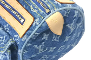 極美品 LOUIS VUITTON ルイヴィトン ハンドバッグ ネオスピーディ モノグラムデニム M95019 ゴールド金具 中古 58404