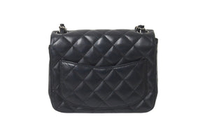 CHANEL シャネル チェーンショルダーバッグ ミニマトラッセ 23番台 ラムスキン ブラック シルバー金具 美品 中古 58406