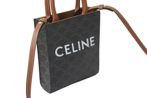 CELINE セリーヌ ショルダーバッグ ミニ バーティカルカバ 194372BZK.04LU ゴールド金具 美品 中古 58412