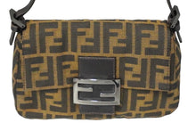画像をギャラリービューアに読み込む, FENDI フェンディ ハンドバッグ マンマバケット ズッカ柄 キャンバス レザー ブラウン 良品 中古 58414 