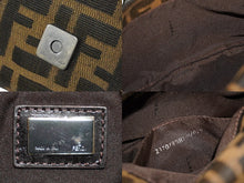 画像をギャラリービューアに読み込む, FENDI フェンディ ハンドバッグ マンマバケット ズッカ柄 キャンバス レザー ブラウン 良品 中古 58414 