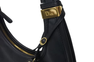 Christian Dior クリスチャンディオール 2008年 プレオウンド Diorita ホーボー ショルダーバッグ ブラック 美品 中古 58416