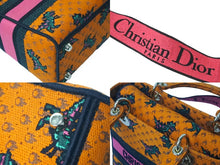 Load image into Gallery viewer, 極美品 Christian Dior クリスチャンディオール ハンドバッグ レディ D-ライト ミディアム 恐竜オレンジ 2021 50-MA0221 中古 58419