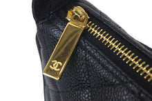 Load image into Gallery viewer, 極美品 CHANEL シャネル 月見型 ワンショルダーバッグ ポーチ キャビアスキン 9番台 ブラック 中古 58429