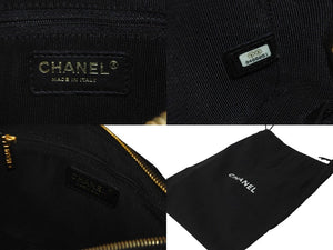 極美品 CHANEL シャネル 月見型 ワンショルダーバッグ ポーチ キャビアスキン 9番台 ブラック 中古 58429
