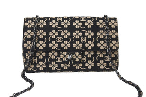 極美品 CHANEL シャネル チェーンショルダーバッグ マトラッセ 6番台 ココマーク クローバー ブラック ベージュ 中古 58437