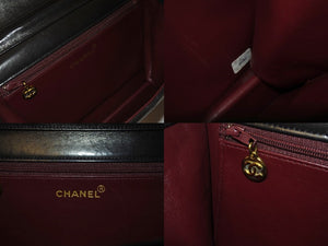 CHANEL シャネル ショルダーバッグ チェーンショルダー マトラッセ プッシュロック ラムスキン 3番台 ゴールド金具 美品 中古 58443