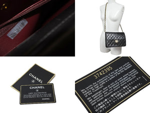 CHANEL シャネル ショルダーバッグ チェーンショルダー マトラッセ プッシュロック ラムスキン 3番台 ゴールド金具 美品 中古 58443