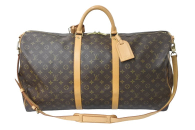 LOUIS VUITTON ルイヴィトン ボストンバッグ キーポル バンドリエール 60 モノグラム ブラウン M41412 鍵欠品 美品 中古 58448