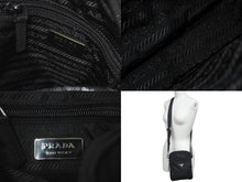 画像をギャラリービューアに読み込む, PRADA プラダショルダーバッグ BT0169 三角ロゴ ナイロン ブラック シルバー金具 美品 中古 58449 