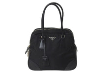 Load image into Gallery viewer, PRADA プラダ ハンドバッグ ブラック 三角プレート B10767 ナイロン レザー シルバー金具 美品 中古 58450