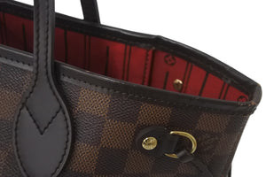 LOUIS VUITTON ルイヴィトン トートバッグ ネヴァーフルPM ダミエキャンバス エベヌ N51109 ゴールド金具 美品 中古 58457