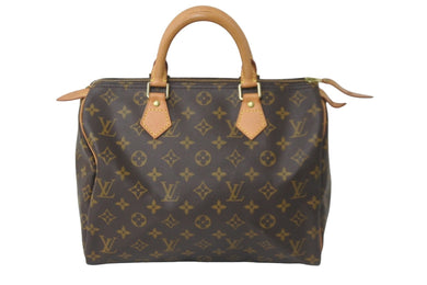 LOUIS VUITTON ルイヴィトン ハンドバッグ スピーディー30 モノグラム M41526 PVC レザー ゴールド金具 美品 中古 58459
