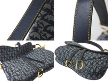 Load image into Gallery viewer, Christian Dior クリスチャンディオール ショルダーバッグ トロッター ダブルサドル ネイビー RU1011 良品 中古 58463