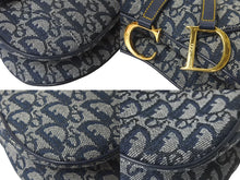 Load image into Gallery viewer, Christian Dior クリスチャンディオール ショルダーバッグ トロッター ダブルサドル ネイビー RU1011 良品 中古 58463