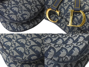 Christian Dior クリスチャンディオール ショルダーバッグ トロッター ダブルサドル ネイビー RU1011 良品 中古 58463