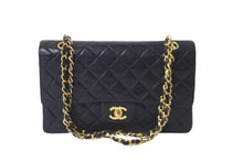Load image into Gallery viewer, CHANEL シャネル マトラッセ 25 ショルダーバッグ ダブルフラップ 1番台 ラムスキン ブラック ゴールド 美品 中古 58464