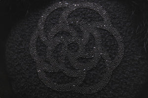 極美品 CHANEL シャネル ココマーク カメリア イヤーマフ A54573 ブラック ロゴ ファー 耳当て 小物 中古 58468