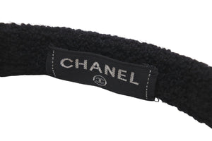 極美品 CHANEL シャネル ココマーク カメリア イヤーマフ A54573 ブラック ロゴ ファー 耳当て 小物 中古 58468