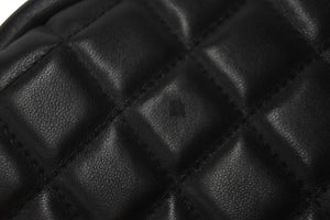 CHANEL シャネル マトラッセ がま口 クラッチバッグ ポーチ 13番台 ブラック ラムスキン シルバー金具 美品 中古 58470