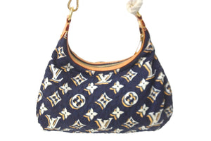 LOUIS VUITTON ルイヴィトン ビュルPM ハンドバッグ モノグラム M40238 ナイロン ブルーマリーヌ ゴールド金具 美品 中古 58474