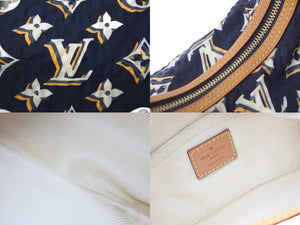 LOUIS VUITTON ルイヴィトン ビュルPM ハンドバッグ モノグラム M40238 ナイロン ブルーマリーヌ ゴールド金具 美品 中古 58474