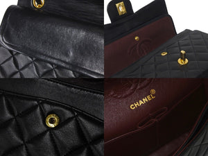CHANEL シャネル ショルダーバッグ マトラッセ23 2番台 ラムスキン Wフラップ ブラック ゴールド金具 美品 中古 58477