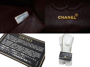 CHANEL シャネル ショルダーバッグ マトラッセ23 2番台 ラムスキン Wフラップ ブラック ゴールド金具 美品 中古 58477