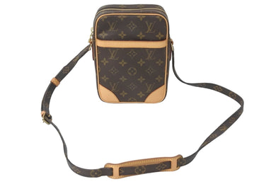 LOUIS VUITTON ルイヴィトン ショルダーバッグ 斜め掛け M45266 モノグラム ダヌーブ ブラウン ゴールド金具 美品 中古 58486