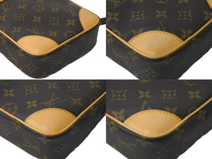 LOUIS VUITTON ルイヴィトン ショルダーバッグ 斜め掛け M45266 モノグラム ダヌーブ ブラウン ゴールド金具 美品 中古 58486