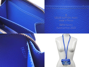 LOUIS VUITTON ルイヴィトン M45440 ソフトトランク ネックレス ウォレット モノグラムクラウズ ヴァージル ブルー 美品 中古 58492