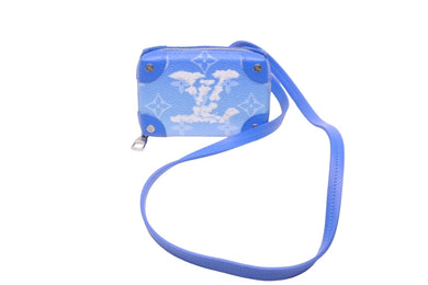 LOUIS VUITTON ルイヴィトン M45440 ソフトトランク ネックレス ウォレット モノグラムクラウズ ヴァージル ブルー 美品 中古 58492