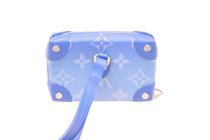 LOUIS VUITTON ルイヴィトン M45440 ソフトトランク ネックレス ウォレット モノグラムクラウズ ヴァージル ブルー 美品 中古 58492