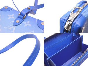 LOUIS VUITTON ルイヴィトン M45440 ソフトトランク ネックレス ウォレット モノグラムクラウズ ヴァージル ブルー 美品 中古 58492