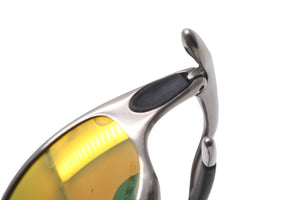 OAKLEY オークリー サングラス ジュリエット ミラーレンズ 金属フレーム ゴム イエロー グリーン シルバー 良品 中古 58494